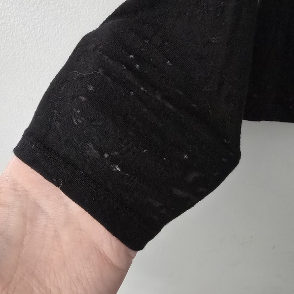 KATE HILL Black Grey Long Sleeve Shirt Top Womens Size PETITES PM Medium - Picture 6 of 10